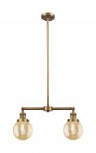 Innovations Lighting 209-BB-G208-6 - Beacon - 2 Light - 23 inch - Brushed Brass - Stem Hung - Adjustable Island Light
