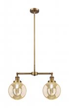 Innovations Lighting 209-BB-G208-8 - Beacon - 2 Light - 25 inch - Brushed Brass - Stem Hung - Adjustable Island Light