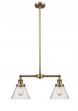 Innovations Lighting 209-BB-G44 - Cone - 2 Light - 21 inch - Brushed Brass - Stem Hung - Adjustable Island Light