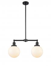 Innovations Lighting 209-BK-G201-8-LED - Beacon - 2 Light - 25 inch - Matte Black - Stem Hung - Adjustable Island Light