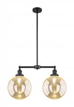 Innovations Lighting 209-BK-G208-10 - Beacon - 2 Light - 25 inch - Matte Black - Stem Hung - Adjustable Island Light
