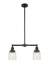 Innovations Lighting 209-BK-G513 - Bell - 2 Light - 21 inch - Matte Black - Stem Hung - Adjustable Island Light