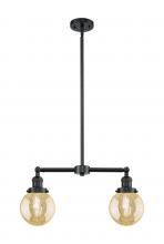 Innovations Lighting 209-OB-G208-6 - Beacon - 2 Light - 23 inch - Oil Rubbed Bronze - Stem Hung - Adjustable Island Light