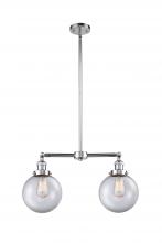 Innovations Lighting 209-PC-G202-8 - Beacon - 2 Light - 25 inch - Polished Chrome - Stem Hung - Adjustable Island Light