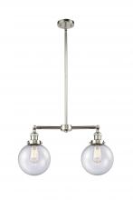 Innovations Lighting 209-PN-G204-8 - Beacon - 2 Light - 25 inch - Polished Nickel - Stem Hung - Adjustable Island Light