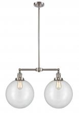 Innovations Lighting 209-SN-G202-12 - Beacon - 2 Light - 27 inch - Brushed Satin Nickel - Stem Hung - Adjustable Island Light