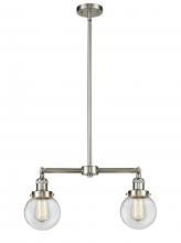 Innovations Lighting 209-SN-G202-6 - Beacon - 2 Light - 23 inch - Brushed Satin Nickel - Stem Hung - Adjustable Island Light