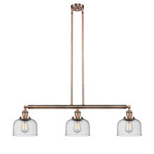 Innovations Lighting 213-AC-G74 - Bell - 3 Light - 41 inch - Antique Copper - Stem Hung - Adjustable Island Light