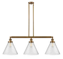 Innovations Lighting 213-BB-G44-L - Cone - 3 Light - 44 inch - Brushed Brass - Stem Hung - Adjustable Island Light