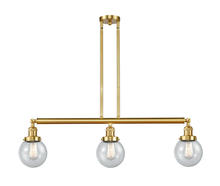 Innovations Lighting 213-SG-G204-6 - Beacon - 3 Light - 39 inch - Satin Gold - Stem Hung - Adjustable Island Light