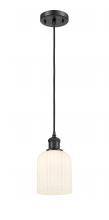 Innovations Lighting 516-1P-BK-G559-5GWH - Bridal Veil - 1 Light - 5 inch - Matte Black - Cord hung - Mini Pendant