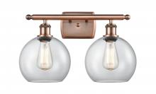 Innovations Lighting 516-2W-AC-G122C-8CL - Athens - 2 Light - 18 inch - Antique Copper - Bath Vanity Light