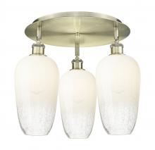 Innovations Lighting 516-3C-AB-G484-7OP - Brookhaven Flute - 3 Light - 19 inch - Antique Brass - Flush Mount