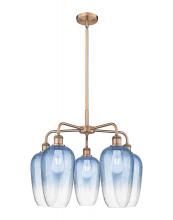 Innovations Lighting 516-5CR-AC-G484-7SB - Brookhaven Flute - 5 Light - 26 inch - Antique Copper - Stem hung - Chandelier