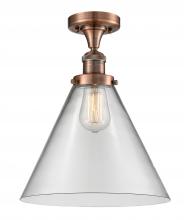 Innovations Lighting 517-1CH-AC-G42-L-LED - Cone - 1 Light - 12 inch - Antique Copper - Semi-Flush Mount