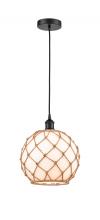 Innovations Lighting 616-1P-BK-G121-10RB - Farmhouse Rope - 1 Light - 10 inch - Matte Black - Cord hung - Mini Pendant