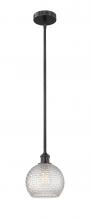 Innovations Lighting 616-1S-BK-G122C-8CL - Athens - 1 Light - 8 inch - Matte Black - Cord hung - Mini Pendant