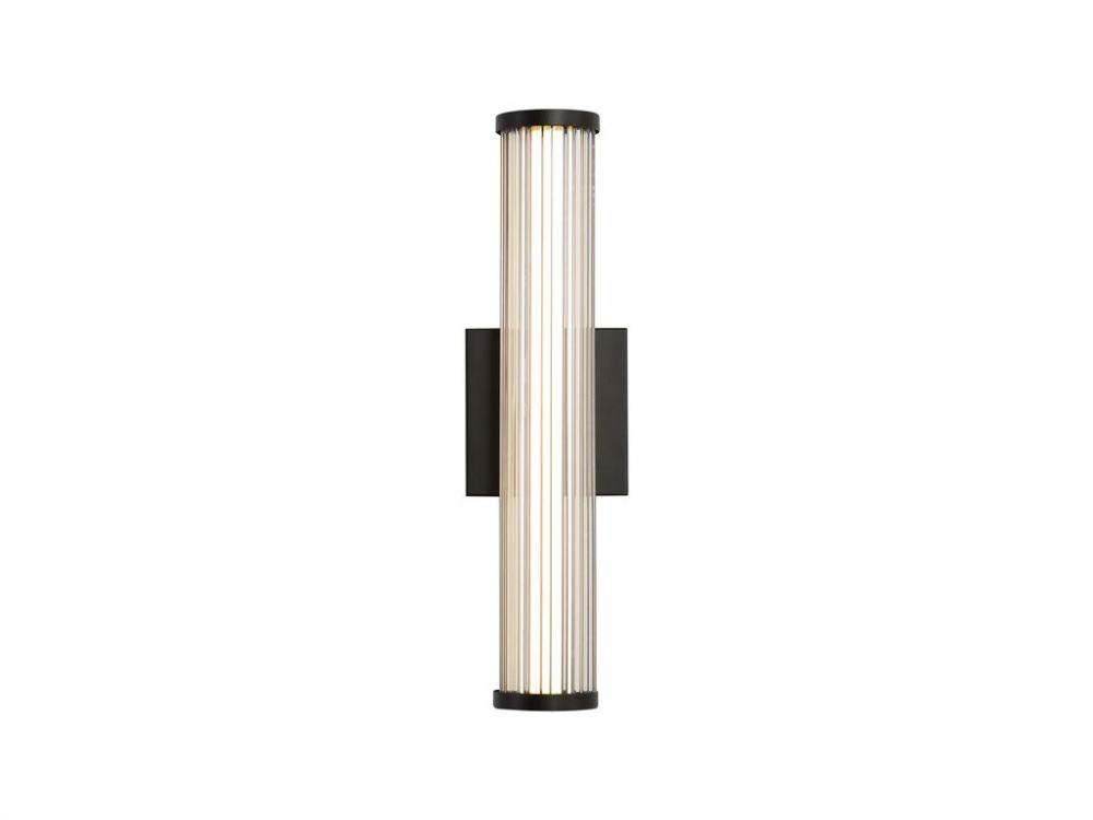 Rodara LED 17" Wall Sconce - Outdoor in Matte Black with Clear Glass Shade