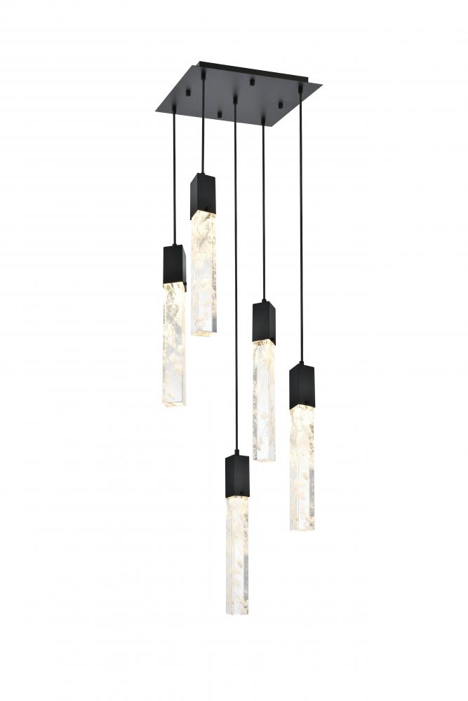 Pendant L16"W16"H24"L5 Black