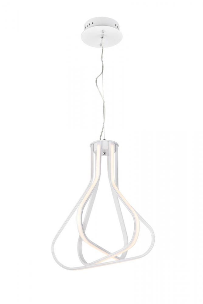 Dahlia 3 light in White Pendant
