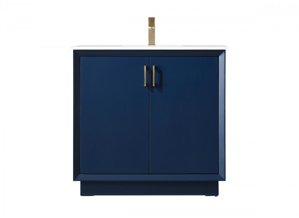 Vanity Cabinet 2Dr 36"W x 22"D x 35"H blue