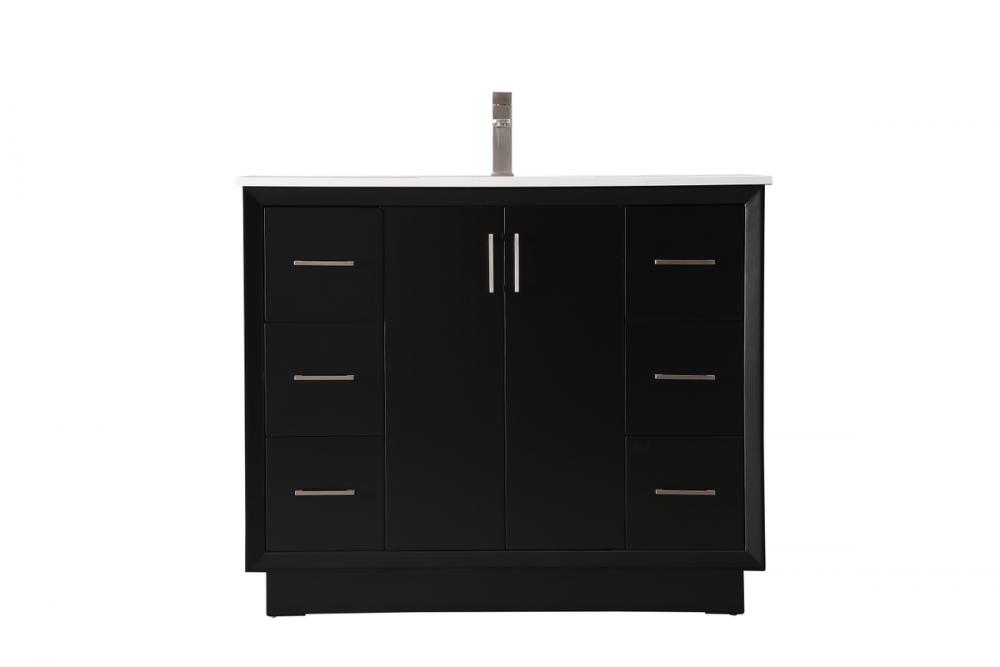 Vanity Cabinet 6Dw 2Dr 42"W x 22"D x 35"H black