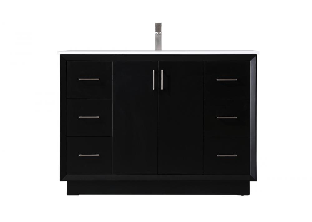 Vanity Cabinet 6Dw 2Dr 48"W x 22"D x 35"H black