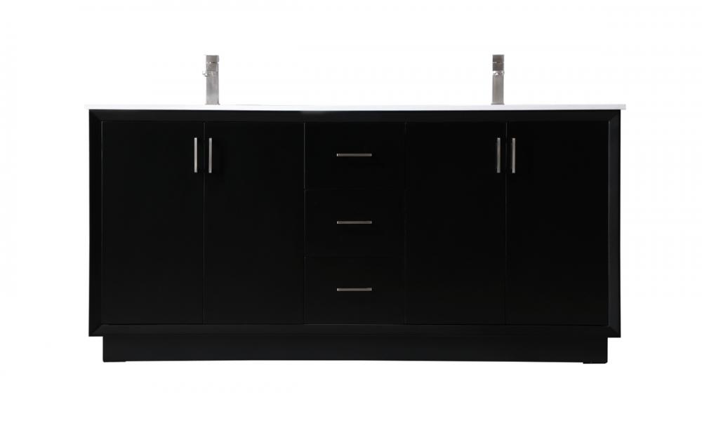 Vanity Cabinet 3Dw 4Dr 72"W x 22"D x 35"H black
