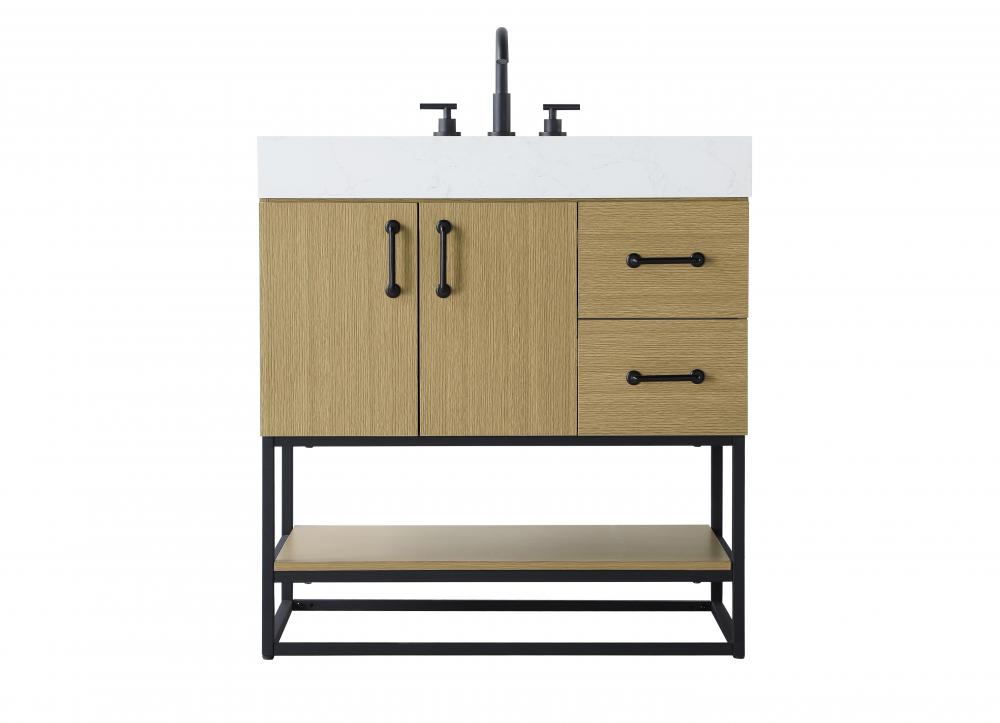 Vanity Cabinet 2Dr 2Dw 32x21.5x34 Honey Brown