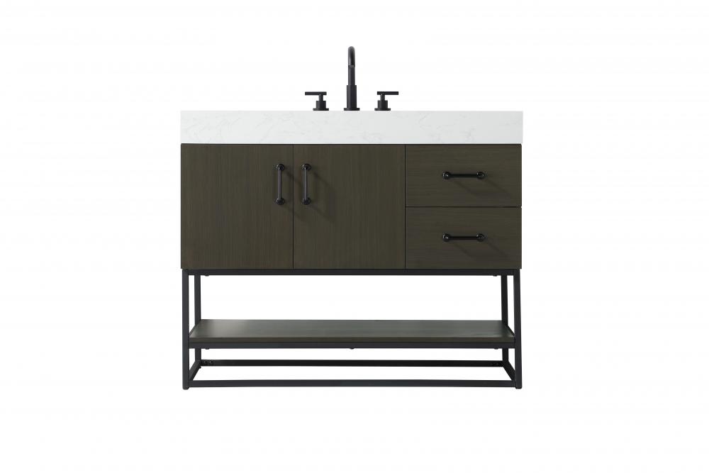 Vanity Cabinet 2Dr 2Dw 42x21.5x34 Mocha Brown