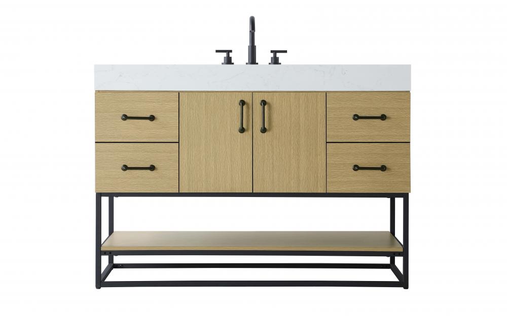 Vanity Cabinet 2Dr 4Dw 48x21.5x34 Honey Brown