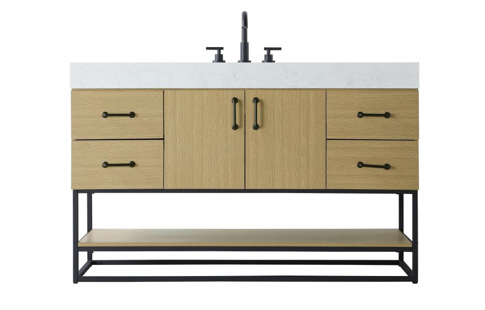 Vanity Cabinet 2Dr 4Dw 54x21.5x34 Honey Brown