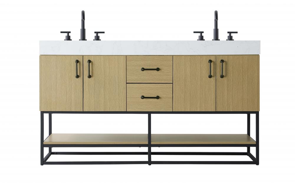 Vanity Cabinet 4Dr 2Dw 60x21.5x34 Honey Brown