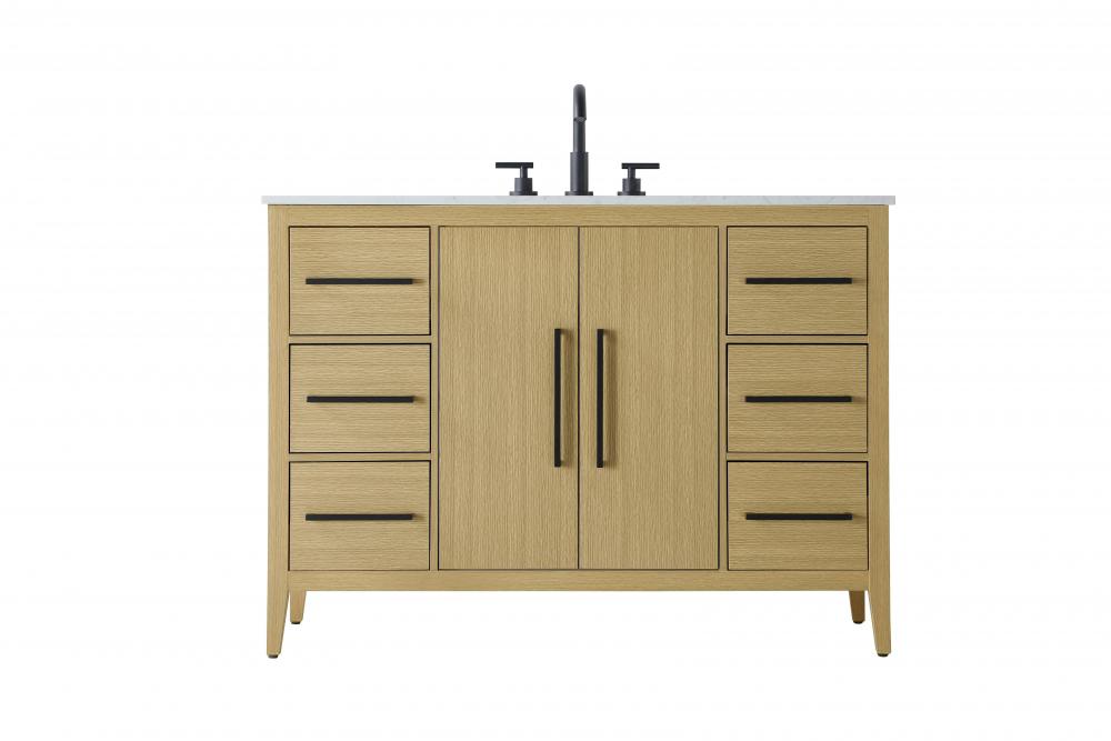 Vanity Cabinet 2Dr 6Dw 48x21.5x35 Honey Brown