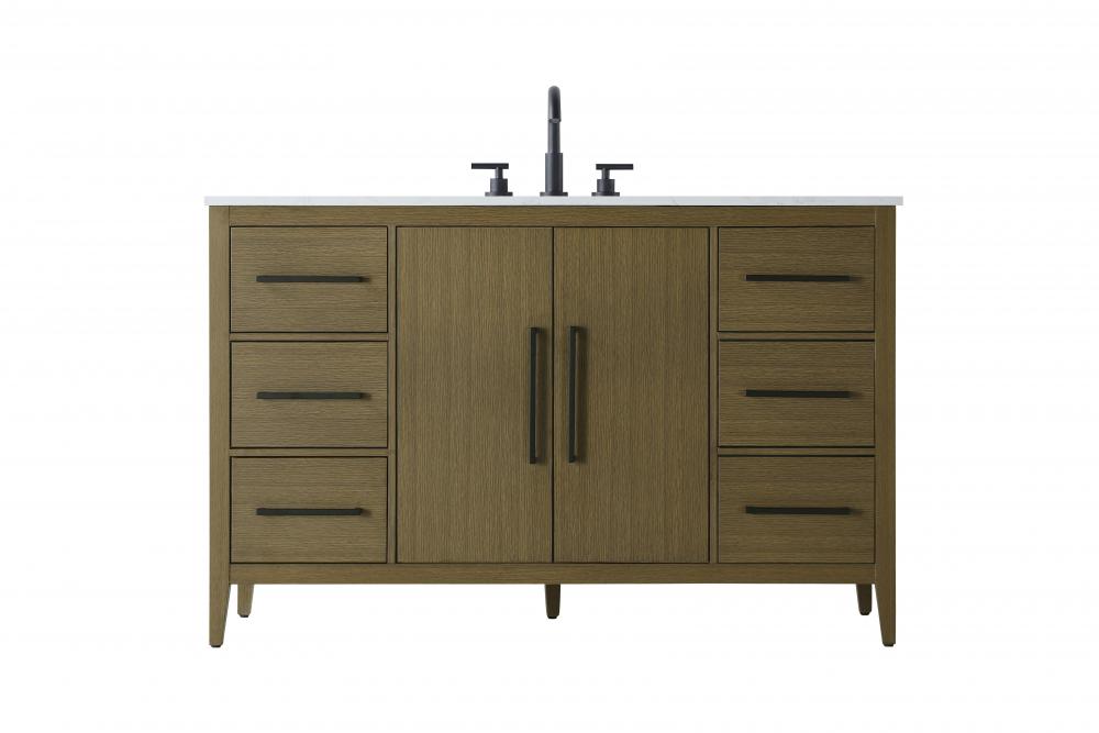 Vanity Cabinet 2Dr 6Dw 54x21.5x35 Chestnut Brown