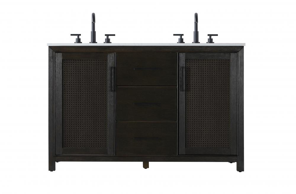 Vanity Cabinet 2Dr 3Dw 54x21.5x35 Chocolate Oak