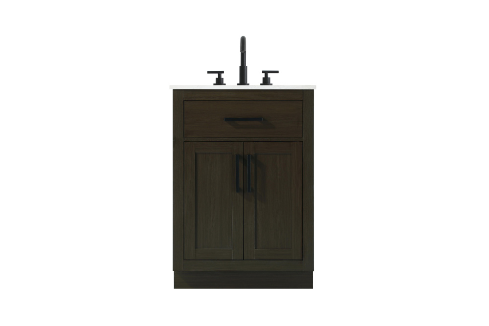Vanity Cabinet 2Dr1Dw 24"W x 22"D x 35''H Mocha Brown