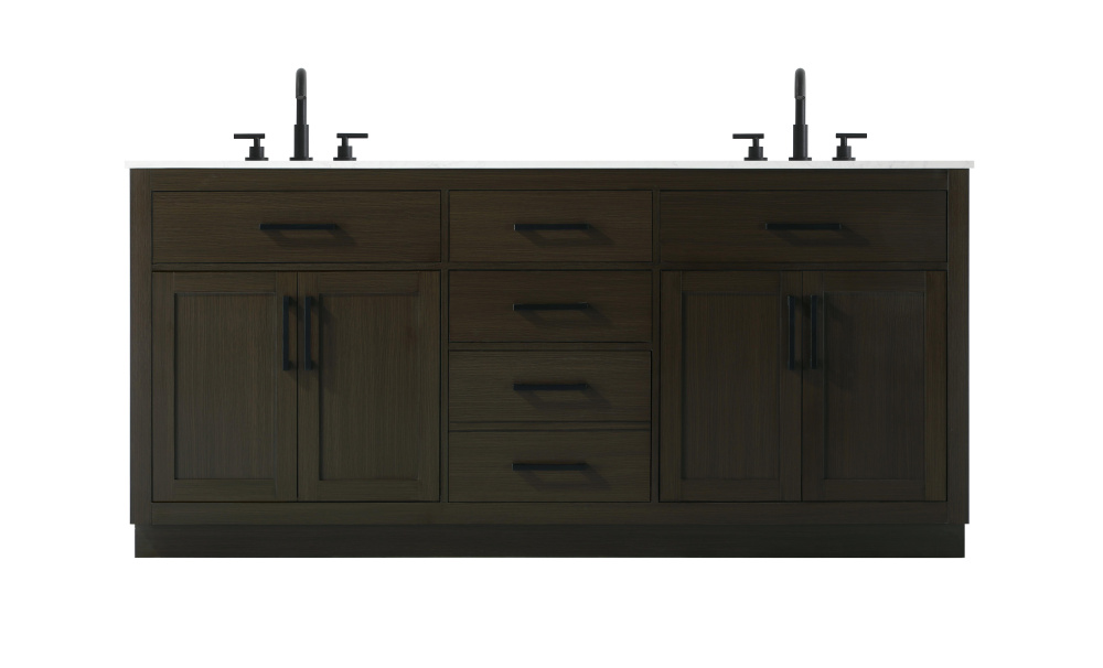 Vanity Cabinet 4Dr5Dw 72"W x 22"D x 35''H Mocha Brown