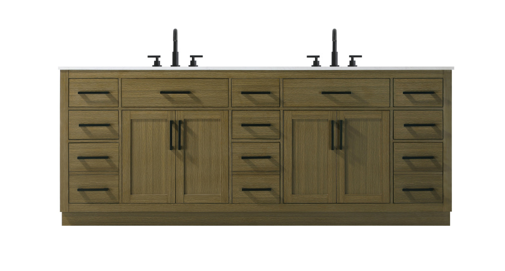Vanity Cabinet 4Dr11Dw 84"W x 22"D x 35''H Chestnut Brown