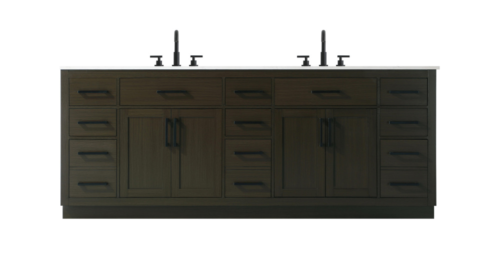 Vanity Cabinet 4Dr11Dw 84"W x 22"D x 35''H Mocha Brown