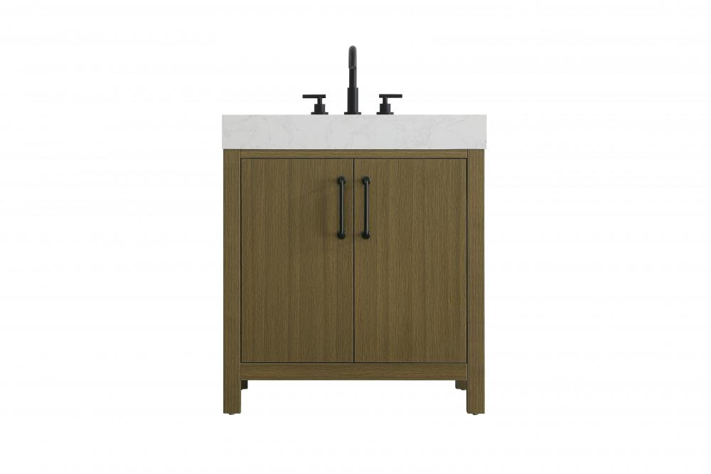Vanity Cabinet 2DR 30"W x 22"D x 34"H Chestnut Brown