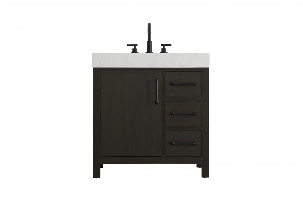 Vanity Cabinet 2DW 32"W x 22"D x 34"H Mocha Brown