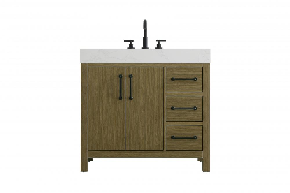 Vanity Cabinet 2DR 3DW 36"W x 22"D x 34"H Chestnut Brown