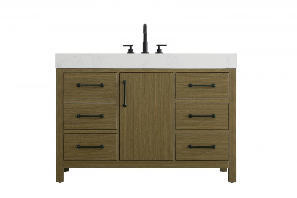 Vanity Cabinet 1DR 6DW 48"W x 22"D x 34"H Chestnut Brown
