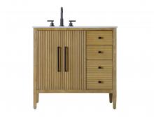 Elegant VF29636LO - Vanity Cabinet 2Dr 3Dw 36x21.5x35 Linen Oak