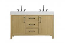 Elegant VF60654DMHB - Vanity Cabinet 2DR 3DW 54"W x 22"D x 34"H Honey Brown